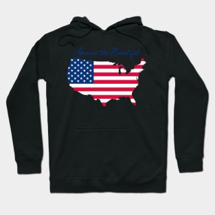 America the Beautiful T-Shirt, 4th of America the Beautifl July, Patriotic Vintage Syle American Flag Shirt Hoodie